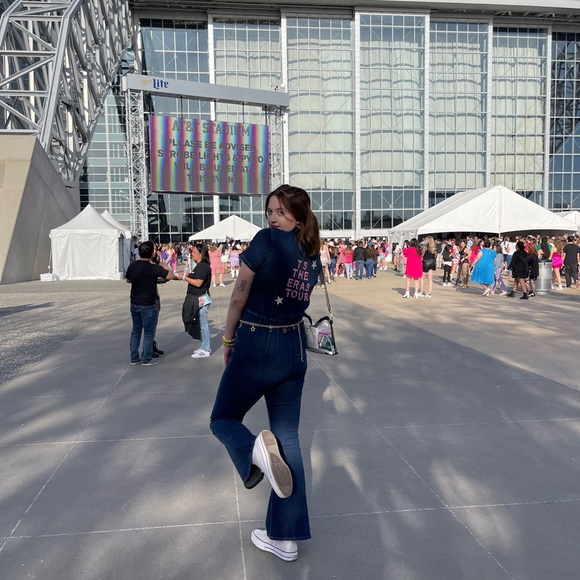 FREE PEOPLE DENIM JUMPSUIT - Picture 8 of 8